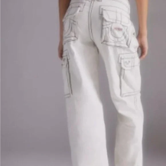 True Religion Cream Jeans military cargo big t - Picture 2 of 16